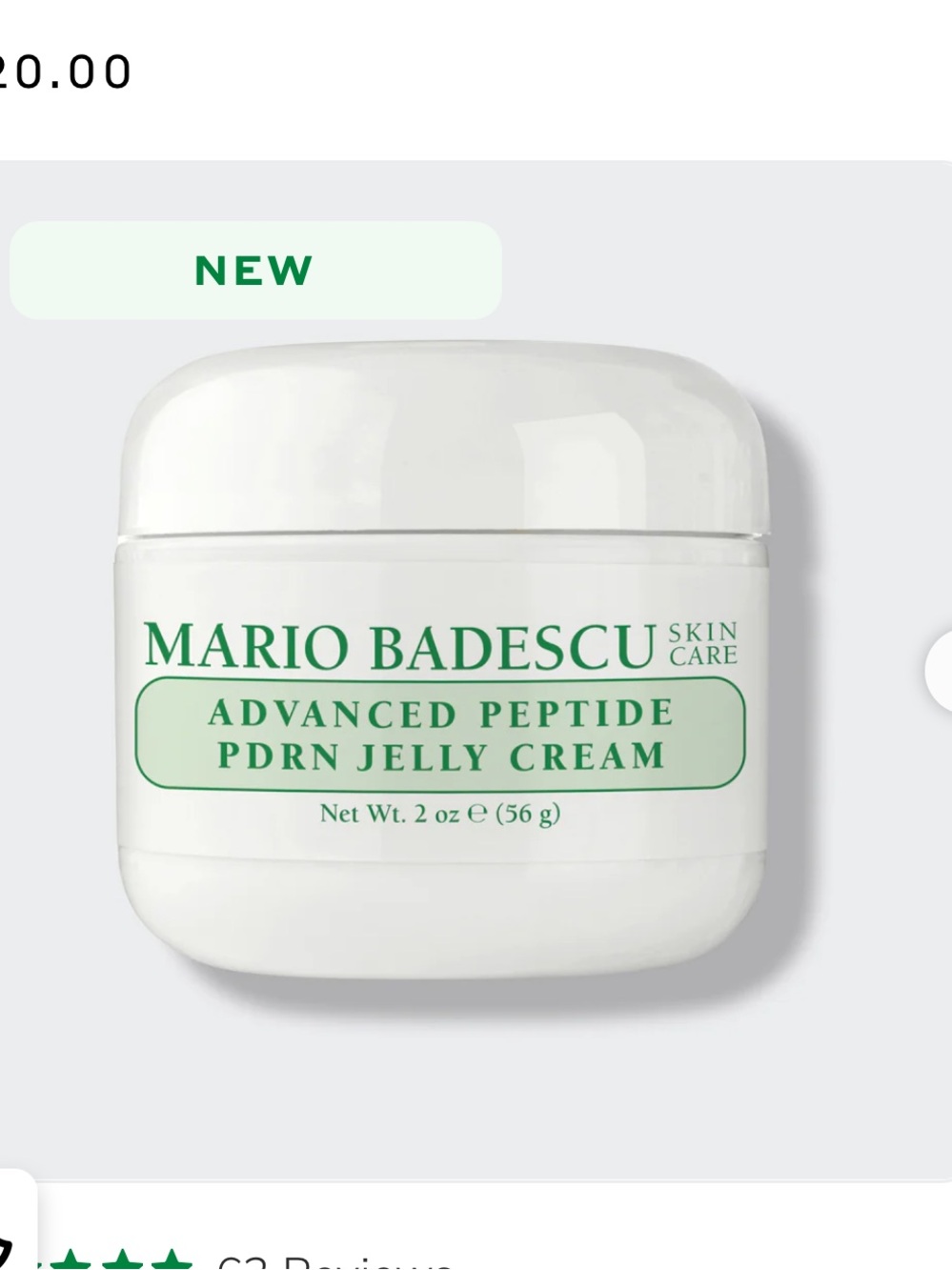 Mario Badescu White Jar with Green Label Advanced Peptide Jelly Cream